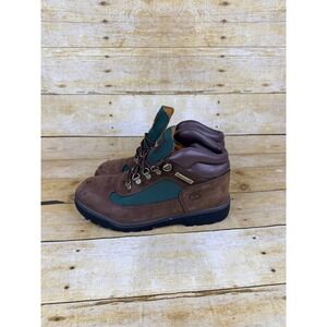 Timberland Field Boots Mens 7 Brown Green Beef and Broccoli 16937 Mid Top Nubuck